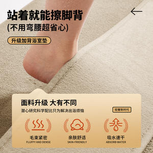 Alfombra de Baño Rectangular de Fibra de Poliéster Absorbente Antideslizante de Secado Rápido con Diseño Minimalista - Product Image 2