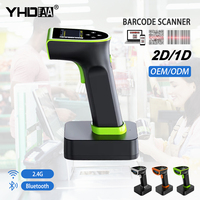 Lecteur de codes QR intelligent à induction automatique, scanner portable continu sans fil Bluetooth avec écran LCD