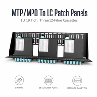 Module de cassette 1U 19 pouces pour centre de données, panneau de brassage fibre optique MPO MTP vers LC, 36 fibres, 18 ports LC duplex, montage en rack