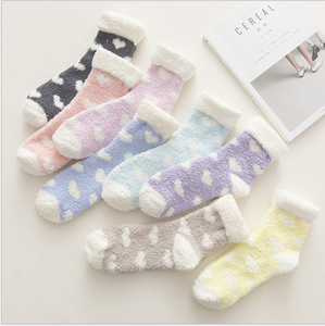 2019 New Winter Women's Thick 100% <strong>Wool</strong> Knitted Striped Sleep <strong>Socks</strong> Keep Warm - Product Image 1