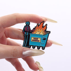 着火的恐怖头骨认为珐琅别针老虎我不像其他猫我更糟糕的胸针翻领徽章朋克珠宝给朋友的礼物 - Product Image 4