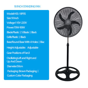 Ventilatori a piantana ad alta potenza 70W-90W, ventilatore elettrico da pavimento in plastica da 18 pollici, ventilatore a piantana per la casa, circolatore d'aria rinfrescante. - Product Image 2