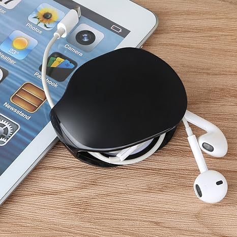 Automatic Roll Earphone Cable Cord Winder Wrap Headphone Holder Retractable Cord Organizer for USB Data Charging Cable Tangle