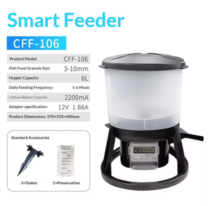 เครื่องให้อาหารปลาอัตโนมัติพลังงานแสงอาทิตย์ Petop Factoty รุ่น Modern Super Pond CFF-212 ความจุ 12 ลิตร พร้อมกล่องตั้งเวลา กันน้ำ IPX สำหรับ<span class=keywords><strong>บ่อ</strong></span><span class=keywords><strong>ปลา</strong></span>และตู้<span class=keywords><strong>ปลา</strong></span>ภายนอกอา<span class=keywords><strong>คา</strong></span>ร - Product Image 5