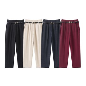 2025 autunno donna nuova moda <span class=keywords><strong>cintura</strong></span> casual decorata <span class=keywords><strong>con</strong></span> <span class=keywords><strong>pantaloni</strong></span> dritti retrò donna chic cerniera decorata <span class=keywords><strong>con</strong></span> <span class=keywords><strong>pantaloni</strong></span> slim. - Product Image 1