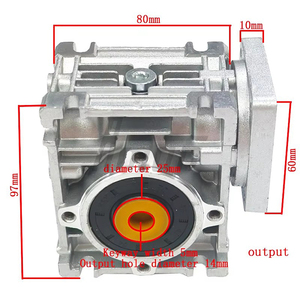 Motorreductor de CC sin escobillas con reductor de tornillo sin fin RV30 de 24 V CC con autobloqueo para trabajos de elevación, par de 8-24 N.m, relación de 7.5-60:1 - Product Image 3