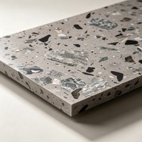 Dalles de pierre artificielle en résine polyester, agglomérat de pierres mélangées, dalles polies découpables pour marches d'escalier et rebords de fenêtre