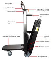 Monte-escalier électrique portable pour bagages d'aéroport, charge rapide, capacité de 200 kg, avec batterie, garantie d'un an, pour le transport de marchandises