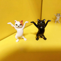 Figurines de chat en PVC de 5,3 cm en gros, figurines de chat dansant en PVC de 5,3 cm, supports de chat amusants