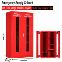 Armoire de sécurité industrielle en acier pour la prévention des incendies avec portes transparentes et serrure pour usage commercial et bureautique