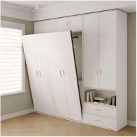 Lit mural moderne en bois ou en acier inoxydable, lit Murphy, rangement personnalisé, design pliable, meubles de chambre à coucher gain de place