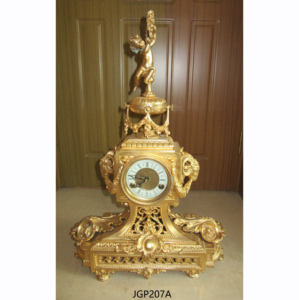 Reloj de Mesa Mecánico Vintage <span class=keywords><strong>Boulle</strong></span>, Imitación Antigua del Siglo XVIII, con Detalles en Oro Dorado Francés, y un Par de Candelabros - Product Image 1
