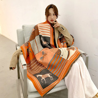 Écharpe en polyester épaisse à imprimé animal pour femmes, châle luxueux et chaud, couverture douce surdimensionnée, accessoire pour temps froid
