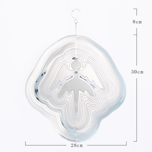 3D Rotating Stainless Steel Metal Cyclone Wind Chimes Garden Decoration Angel Wind - Product Image 4