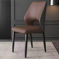 Chaise de salle à manger ergonomique haut de gamme, design minimaliste moderne, pieds en métal, convient pour la maison, le restaurant, l'hôtel et le café