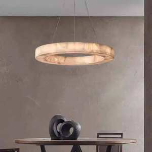 Lámpara Colgante Redonda Moderna de Madera LED de Lujo para Comedor, Sala de Estar, Restaurante, Luz Blanca Cálida 3500K, Regulable para Sala de Estar - Product Image 3