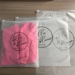 Imballaggio del sacchetto con cerniera in plastica trasparente smerigliata stampata personalizzata