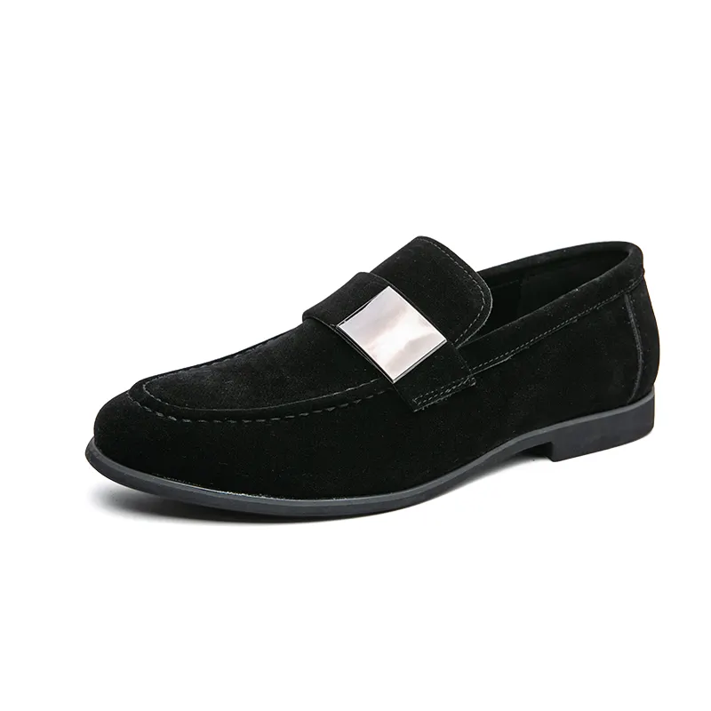 Mocassins de couro masculinos, mocassins casuais, sem cadarço, para homens, de couro pu