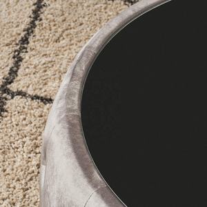 Reposapiés de <span class=keywords><strong>gran</strong></span> calidad para sala de estar, botón de Tela Gris, costura de <span class=keywords><strong>diamantes</strong></span> con mechones, taburete de mesa de centro Súper elegante Otomano - Product Image 5