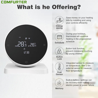 220V contacto seco pantalla táctil Rf caldera de Gas inalámbrica calefacción Wifi termostato de habitación inteligente para calefacción