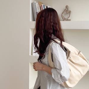 Sac à main pour femme en polyester imperméable, texture croissant, style européen et américain, petit format, avec fermeture ouverte, doublure tendance - Product Image 2