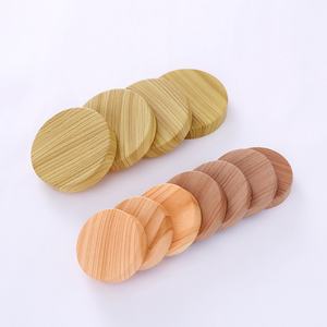 Tarros de plástico con tapa de madera de bambú de 50ml-250ml, tapa redonda con textura de madera, tapa transparente apta para alimentos para mascotas, tapa de bambú de lado liso, tarros cosméticos - Product Image 6