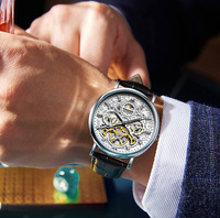 Jam Tangan Mekanik Tourbillon Ukiran Berkualitas Tinggi Baru untuk Pria, Jam Tangan Otomatis Tahan Air Bergaya Mewah untuk Bisnis
