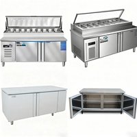 Refrigerador de Banco de Trabajo de Múltiples Capacidades, Anticorrosión, Estantes Ajustables, Equipo de Refrigeración de Grado Comercial para Servicios de Alimentos