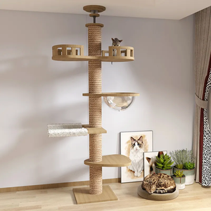 Kat Krabben Boomhut Moderne Luxe Toren Krabben Post Kat Bomen & <span class=keywords><strong>Scratcher</strong></span> Hout Kat Klimframe Boom - Product Image 4