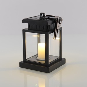 Lanterne solaire suspendue Gepu Lighting, lumière LED effet flamme, étanche, pour extérieur, patio, jardin - Product Image 3