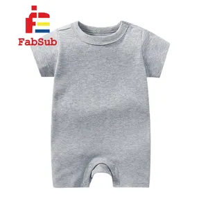 Sublimación ropa de bebé onesie poliéster manga corta sublimación algodón sensación bebé mameluco en blanco para impresión por sublimación