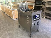 SURRI USA Cocina Restaurante Pollo Eléctrico Comercial Gas Freidora con Cesta de Elevación Automática