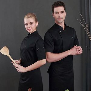 Uniformes de Diseño para Hostelería, Camisas de Manga Corta para Camareros, Impermeables, al por Mayor, Unisex, con Cierre - Product Image 4