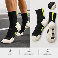 Chaussettes de sport respirantes Trail Cushion Accent Trim Run Fit avec spécifications de soin du bord-côte et construction tricotée, OEM ODM