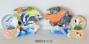 Objetos Decorativos, Adorno de Bola de Agua con Forma de Tortuga y Velero, Recuerdo de Viaje de Resina, Adornos para el Hogar - Product Image 5