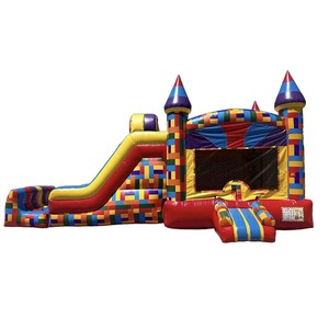 Castello Gonfiabile Multifunzione Personalizzato Tongle in PVC Multicolore con Scivolo Asciutto per Noleggio Commerciale per Feste - Product Image 5