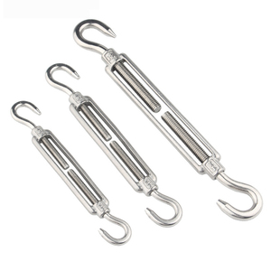 Tendeur à corps ouvert en acier inoxydable 304/316, avec extrémités à œil et à mâchoire pour câble métallique, pour réglage de la tension - Product Image 1