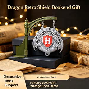 Serre-livres Rétro Dragon en Métal Vintage, Support de Livre Style Fantaisie, Organisateur de Bureau Décoratif pour la Maison - Product Image 3
