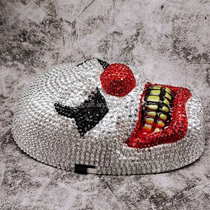 Hongliang New spirito pauroso di Halloween pauroso maschera di strass <span class=keywords><strong>Full</strong></span> <span class=keywords><strong>Face</strong></span> w denti raccapriccianti diamanti neri produttore di maschere per feste Horror - Product Image 3