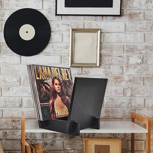 Porte-disque <span class=keywords><strong>vinyle</strong></span> en bois Porte-disque en bois de chêne massif noir Porte-disque <span class=keywords><strong>vinyle</strong></span> en forme de V Supports de stockage de disques CD - Product Image 5