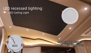 Dẫn xuống ánh sáng <span class=keywords><strong>LED</strong></span> Bảng điều chỉnh ánh sáng DC 12V 8W 7inch ấm trắng 2700K dẫn ánh sáng Trần điện áp thấp 12Volt cho RV cắm trại - Product Image 5