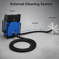 Machine de nettoyage de conduits d'air industriels, robot de nettoyage de système HVAC avec caméra CCTV, aspirateur à brosse rotative 3600W à vendre