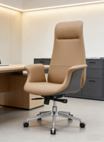 Chaise de bureau de direction en cuir italien de luxe, chaise de direction en cuir de vachette avec fonction d'inclinaison, bureau d'étude pour ordinateurs.
