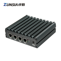 Zunsia J1900 E3845 J4125 4 LAN NANO Mini PC 4K affichage VGA 2 USB serveur ordinateur sans ventilateur industriel pare-feu routeur Mini PC