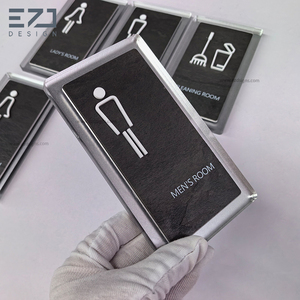 Panneau de signalisation personnalisé EZD en <span class=keywords><strong>ardoise</strong></span> pour salle de bain, WC, motel, appartement, hôtel, numéro de porte - Product Image 1