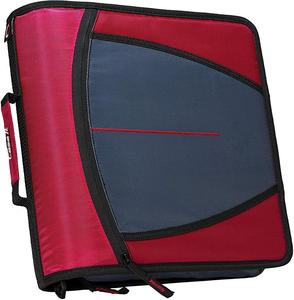แฟ้มซิป BSCI Factory Mighty Zip Tab ขนาด 3-4 นิ้ว แบบ 3 ห่วง สีแดง รุ่น D-146-RED สำหรับเด็กผู้หญิง - Product Image 2