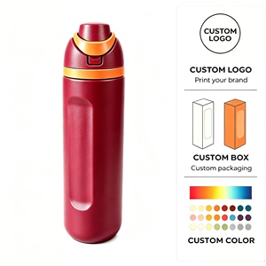 Botella de agua aislada de acero inoxidable de 720 ml, vaso de viaje con tapa abatible a prueba de fugas y asa portátil para oficina, deportes al aire libre - Product Image 3