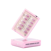 Lot de 30 faux ongles en acrylique à presser, style minimaliste, courts, forme amande française, haute qualité, vente en gros usine, styles personnalisés acceptés