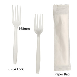 Couverts jetables élégants en CPLA noir – Couteau, fourchette, cuillère écologiques et modernes pour salons VIP - Product Image 4
