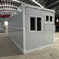 Maison préfabriquée mobile pliable de type conteneur, 2 chambres, 1 salle de bain entièrement équipée, cuisine intégrée